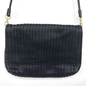 Stone Mountain Black Woven Shoulder Bag /Clutch
